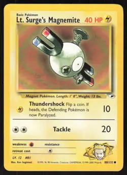 Pokemon TCG Gym Heroes #080/132 Lt. Surge's Magnemite (80) LP - Image 1