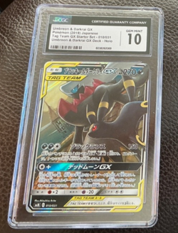 2019 Pokemon Umbreon & Darkrai Tag Team GX 010/031 Holo CGC Gem 💎 Mint 10 - Image 1