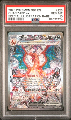 PSA 10 GEM MINT Charizard ex SIR 223/197 Obsidian Flames Pokemon 2023 - Image 1