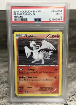 Pokemon Reshiram Black & White Black Star Holo Promo BW004 PSA 9 Mint New Cert - Image 1
