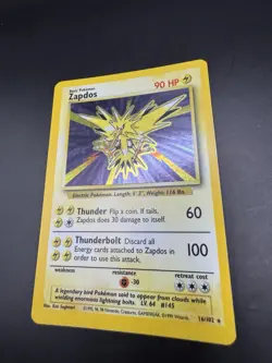 Pokemon TCG Zapdos Base Set Holo Unlimited Rare Card 16/102 - Image 3