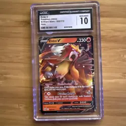Pokemon Entei v TCG Holo Ultra Rare Card Brilliant Stars 022/172 CGC 10 - Image 1