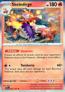 "Skeledirge" Holo Rare #031/191 Surging Sparks Pokemon 2024! 2 Card Set! NM To M - Image 1
