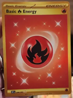 Pokemon Card Basic Fire Energy 230/197 Obsidian Flames Gold Hyper Rare NM - Image 1