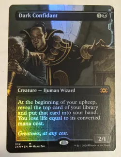 MTG English Magic Card NM FOIL DARK CONFIDANT from Double Masters BORDERLESS - Image 1