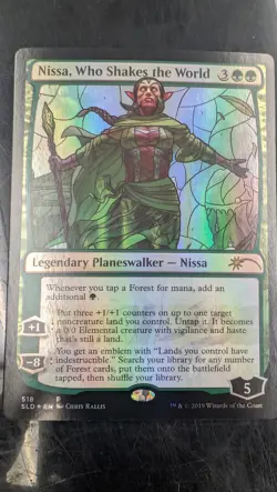 Nissa, Who Shakes the World (Stained Glass) Secret Lair Drop Foil MTG Card - Image 1