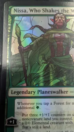 Nissa, Who Shakes the World (Stained Glass) Secret Lair Drop Foil MTG Card - Image 2