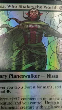 Nissa, Who Shakes the World (Stained Glass) Secret Lair Drop Foil MTG Card - Image 5