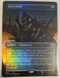 MTG English Magic Card Near Mint FOIL BATTERSKULL from Double Masters BORDERLESS - Image 1