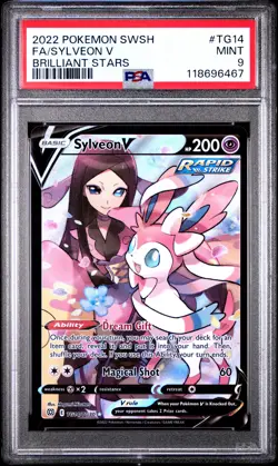 2022 POKEMON SWORD & SHIELD BRILLIANT STARS #TG14 FULL ART/SYLVEON V PSA 9 - Image 1