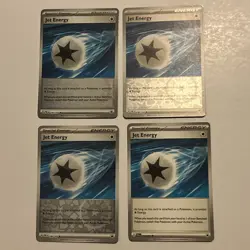 Card Paldea Evolved 4x Playset 3x Holo Reverse 1x Non Reverse Jet Energy 190/193 - Image 1
