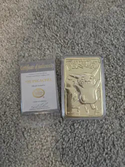 Pikachu 1999 Burger King 23k Gold Plated Card #25- Pokemon TOY Pokeball Vintage - Image 2