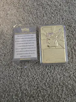 Pikachu 1999 Burger King 23k Gold Plated Card #25- Pokemon TOY Pokeball Vintage - Image 3