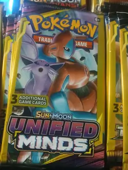 Pokemon Sun & Moon Unified Minds 3 Card Mini Booster Pack - Image 1