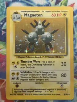 MAGNETON 9/102 Base Set Rare Holo Pokemon Card - Unlimited / Mint - Image 1