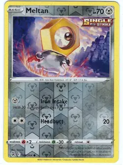 Meltan - REVERSE HOLO FOIL - Fusion Strike Set card # 188/264 - FRESH PULL - NM - Image 1