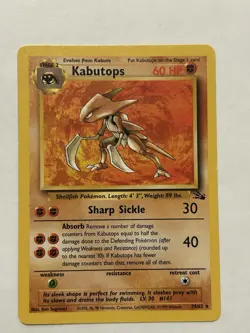 Pokemon TCG Kabutops Card 24/62 Fossil Unlimited Non-Holo Rare - Image 1