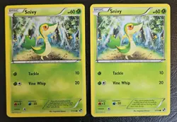 Snivy 1/114 x2 1 Cosmos Holo 1 Reg Pokemon Card 2011 Black & White MP/HP Crease - Image 1