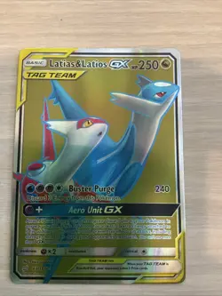 Latias & Latios GX Tag Team Pokemon Card HP 250 Buster Purge Aero Unit GX - Image 1