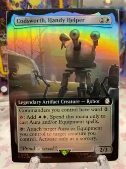 MTG - Codsworth, Handy Helper - ✨Foil✨ - Extended Art - Fallout - Magic - Image 1