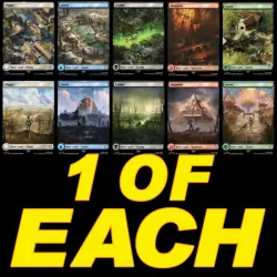 MTG FALLOUT (PIP) NON-FOIL FULL ART BASIC LAND LOT - 1 OF EACH TYPE - 10 TOTAL - Image 1