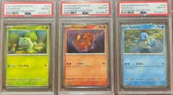 🌀SWIRL PSA 10 BULBASAUR SQUIRTLE CHARMANDER 151 POSTER COLELCTION POKEMON 🌀 - Image 1