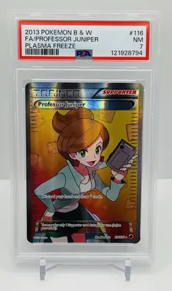 2013 Pokemon B&W Plasma Freeze Professor Juniper Full Art PSA 7 NM Rare - Image 1