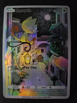 Meowth Pokemon TCG Pocket Custom Textured DIY Holo Foil Card - Image 1