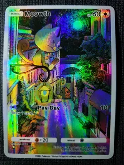 Meowth Pokemon TCG Pocket Custom Textured DIY Holo Foil Card - Image 2