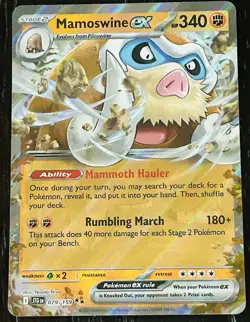 Pokemon Journey Together Mamoswine ex - 079/159 - Double Rare - Near Mint - Image 1