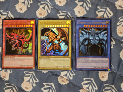 Egyptian God Cards Slifer + The Winged Dragon of Ra + Obelisk LC01 Yugioh - Image 1
