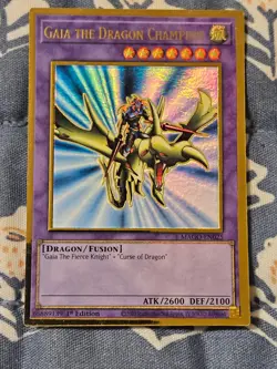 Gaia the Dragon Champion - Gold Rare MAGO EN025 1st Ed Yugioh - Image 1