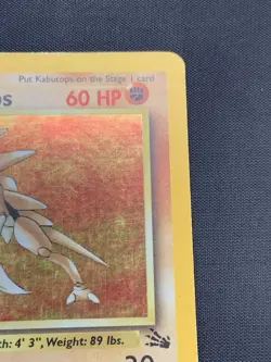 KABUTOPS Pokemon Card - 1999 WOTC - 1st Edition - Fossil - 9/62 - HOLO RARE - HP - Image 3