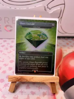Chaos Emerald Green FOIL Secret Lair x Sonic - NM Magic MTG - Image 1