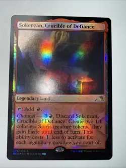 MTG Sokenzan, Crucible of Defiance - Foil, Kamigawa: Neon Dynasty, Moderately Pl - Image 1