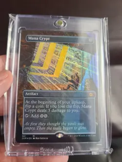 MTG MAGIC THE GATHERING DOUBLE MASTERS TOPPER BORDERLESS FOIL MANA CRYPT - Image 1