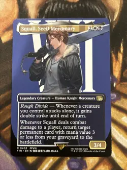 Squall, SeeD Mercenary (Regular) Borderless MTG Final Fantasy English - NM - Image 1