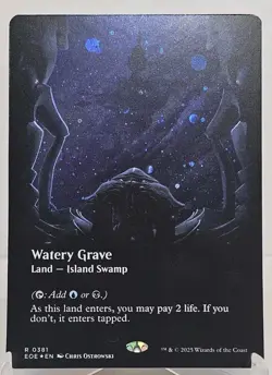 MTG Watery Grave Borderless Galaxy Foil Edge Of Eternities 0381 🔥 - Image 1