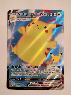Pokemon TCG SURFING PIKACHU VMAX 25th Anniversary Celebrations 009/025 - Image 1