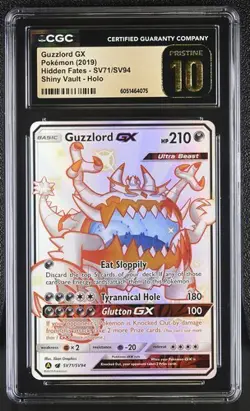 PRISTINE CGC 10 GUZZLORD GX SV71 HIDDEN FATES SHINY VAULT SUN & MOON POKEMON - Image 1