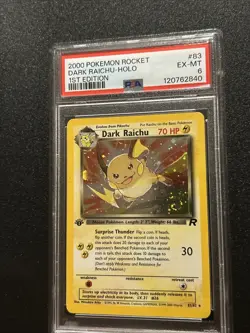 Dark Raichu Holo 1st Edition PSA 6 2000 Pokemon Rocket #83 EX-MT Swirl ! - Image 2