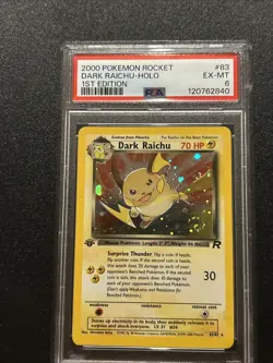 Dark Raichu Holo 1st Edition PSA 6 2000 Pokemon Rocket #83 EX-MT Swirl ! - Image 3