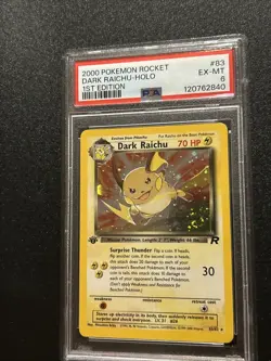 Dark Raichu Holo 1st Edition PSA 6 2000 Pokemon Rocket #83 EX-MT Swirl ! - Image 4