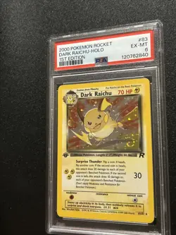 Dark Raichu Holo 1st Edition PSA 6 2000 Pokemon Rocket #83 EX-MT Swirl ! - Image 5