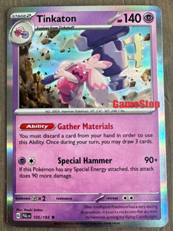 Tinkaton 105/193 - Paldea Evolved GameStop Stamped Holo Rare Promo Pokemon - NM - Image 1
