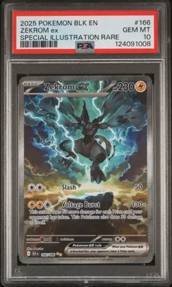 2025 POKEMON BLK EN-BLACK BOLT SPECIAL ILLUSTRATION RARE #166 ZEKROM EX PSA 10 - Image 1