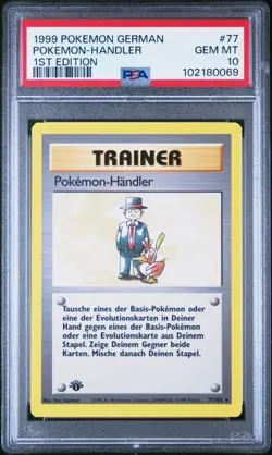 PSA 10 POKEMON HANDLER 77 BASE SET GERMAN 1ST EDITION GEM MINT - Image 1