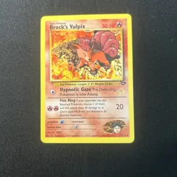 Pokemon TCG Brock's Vulpix 37/132 W Stamp Promo Gym Challenge WOTC VLP+ - Image 1