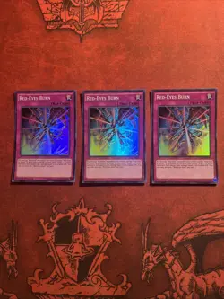 Yugioh! 3X Red-Eyes Burn DRL2-EN021 Super Rare 1st Edition - Image 1