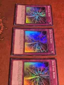 Yugioh! 3X Red-Eyes Burn DRL2-EN021 Super Rare 1st Edition - Image 3